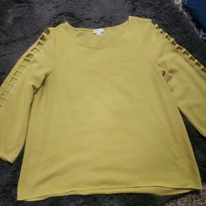 Women's Olive Green Top with Cut-Out Sleeves